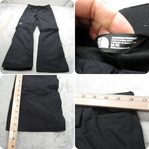 The North Face Snow Pants Womens Medium Black Waterproof Adjustable Waist 32x31 - Picture 1 of 16